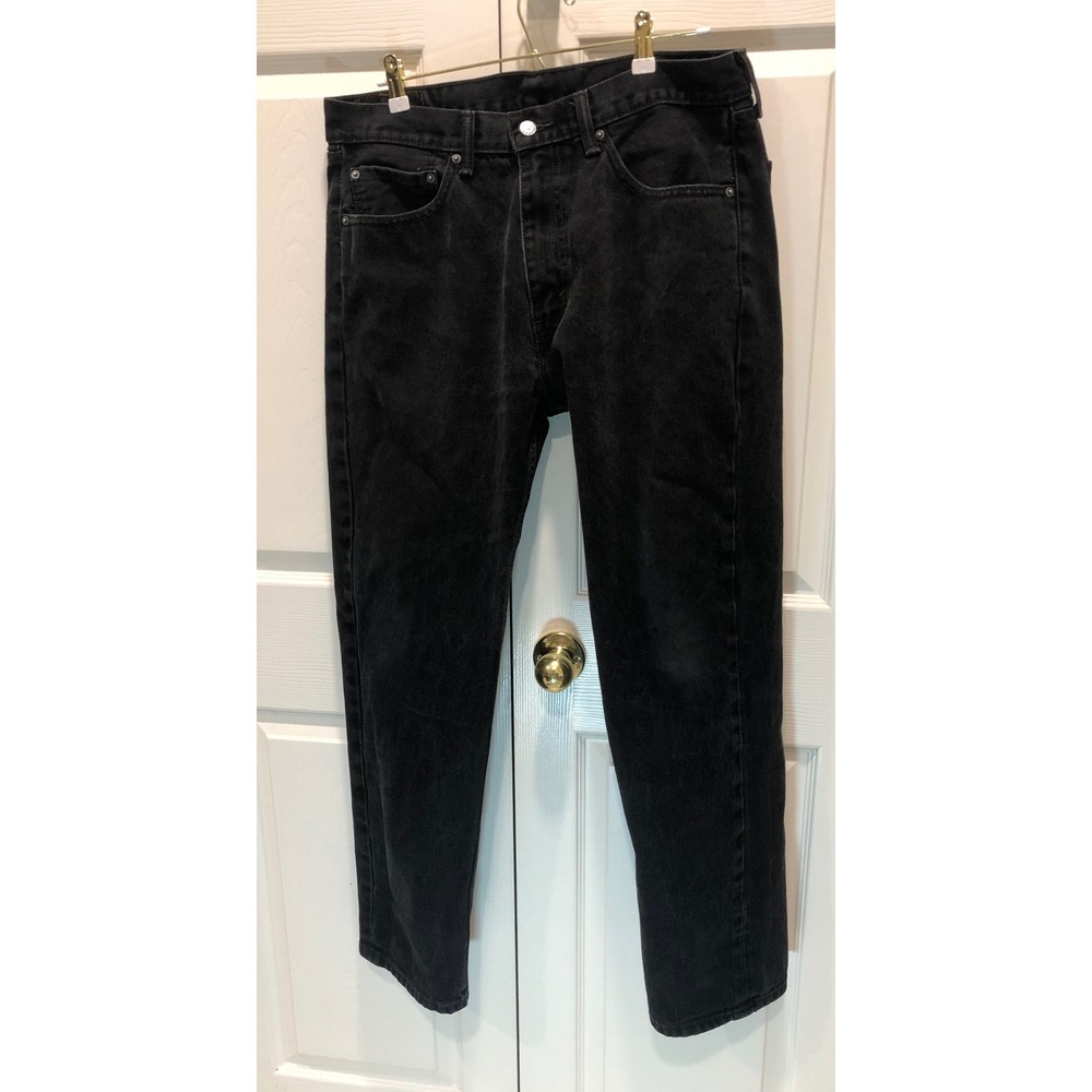 Levis 505 Regular Fit Straight Leg Black Denim Jeans Mens W36 L32 00505-0260